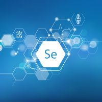 Selenium. Scientific medical research, the effect on human health. The designation of Selenium in the periodic table.
